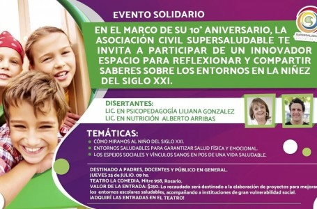 La Asociación Civil Supersaludable invita a un evento solidario