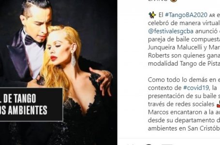 Mundial de Tango la pareja que ganó el  bailando en el living de su casa