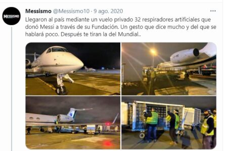 Comunicado de la ANMAT sobre el bloqueo a los respiradores donados por Messi