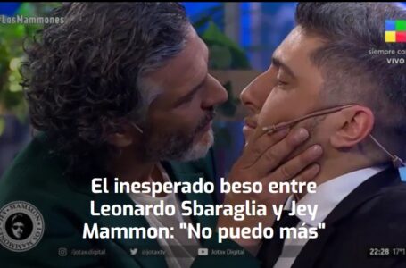 El inesperado beso entre Leonardo Sbaraglia y Jey Mammon: “No puedo más”