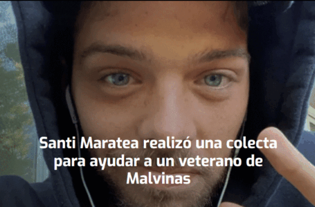 Santi Maratea realizó una colecta para ayudar a un veterano de Malvinas