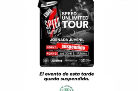 Se suspende el Speed Unlimited Tour  que se realizaría esta tarde en el  Profesional Country Club