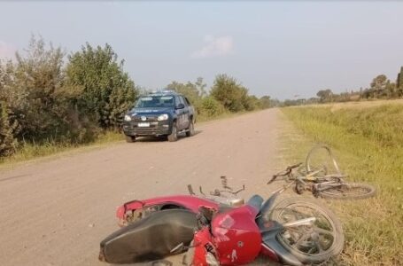 Accidente de Tránsito entre una moto y una bicicleta